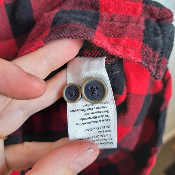 Jachs Red Black Buffalo Plaid 100% Cotton Long Sleeve Button Down Size Medium - Picture 6 of 8